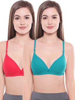 Bodycare - Lightly Padded Bra In Rani-Firozi Color (Pack of 2)