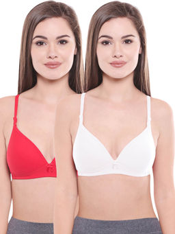 Bodycare - Lightly Padded Bra In Rani-White Color (Pack of 2)