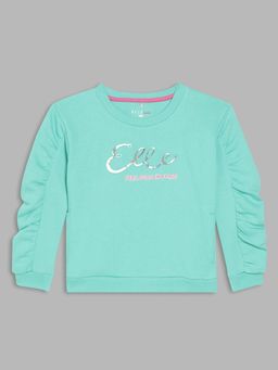 Elle Kids - Girls Solid Sea Green Sweatshirt
