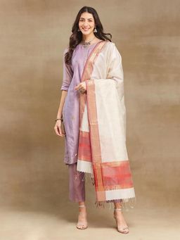 Fabindia - Natural Cotton Silk Hand Block Printed Dupatta