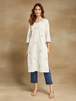 Fabindia - Natural Cotton Hand Block Printed Kurta & Pant (Set of 2)