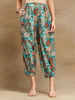 Fabindia - Turquoise Cotton Printed Salwar