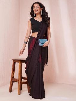 Fabindia - Black Silk Woven Saree without Blouse