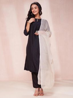 Fabindia - Beige Cotton Silk Woven Dupatta