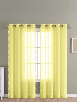 Haus & Kinder - Yellow Linen Sheer Polyester Curtains
