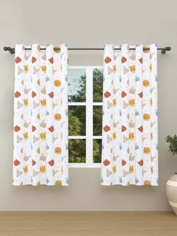 Haus & Kinder - Furry Smiles 100% Cotton Window Curtains (5 X 5 Feet)