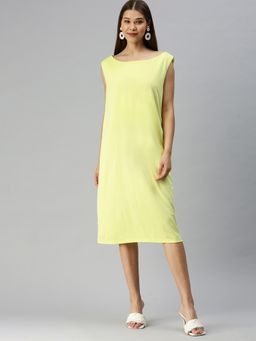 SHOWOFF - Women Solid Yellow T-shirt Dress