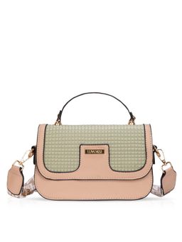 LUVOKSI - Beige Textured Polyurethane Slingbag with Detachable Strap