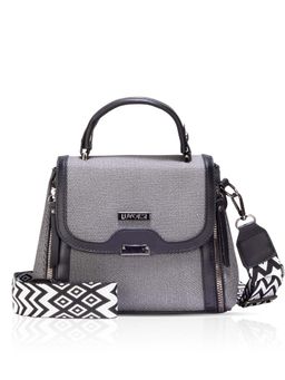 LUVOKSI - Black Textured Polyurethane Slingbag with Detachable Strap