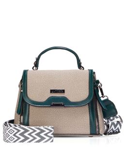 LUVOKSI - Green Textured Polyurethane Slingbag with Detachable Strap