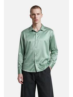 Snitch - Light Green Solid Full Sleeves Slim Formal Shirt for Men