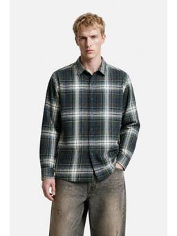 Snitch - Dark Green Checks Full Sleeves Regular Casual Shirt for Men