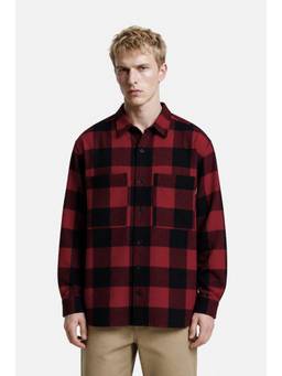 Snitch - Red Checks Full Sleeves Oversized Casual Shirt for Men