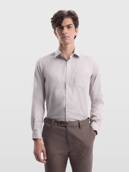 Arrow - Men's Brown Manhattan Slim Fit Grid Tattersall Checked Shirt