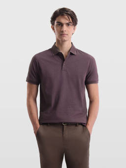 Arrow - Men's Purple Floral Printed Regular Fit Polo T-Shirt