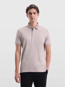 Arrow - Men's Beige Floral Printed Regular Fit Polo T-Shirt