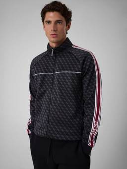 Guess - Regular Fit High Black Neck Monogram Parimo Full Zip Jacket