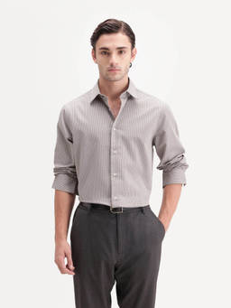 Rare Rabbit - Argyll Men Dusky Beige Textured Cotton Regular Fit Shirt