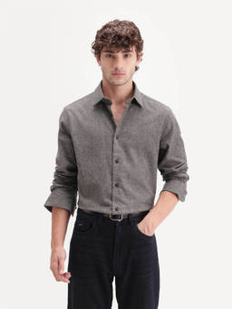 Rare Rabbit - Carlos D Men Brown Solid Cotton Spread Collar Casual Shirt