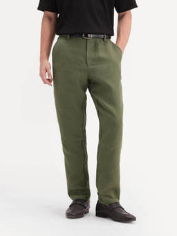 Rare Rabbit - Cira-B Men Dark Green Plain Regular Fit Trousers