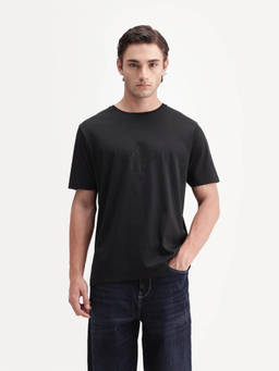Rare Rabbit - Earlo Men Black Crew Neck T-Shirt