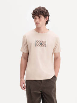 Rare Rabbit - Men Light Beige Graphic Print Crew Neck T-Shirt