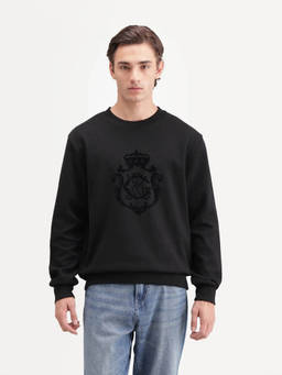 Rare Rabbit - Lago Men Black Crew Neck Sweatshirt