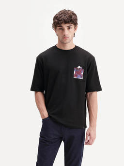Rare Rabbit - Spira Men Black Graphic Print Crew Neck T-Shirt