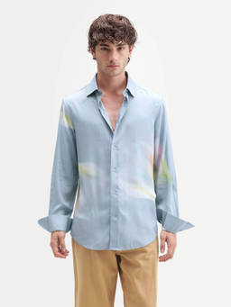 Rare Rabbit - Ziro Men Primary Blue Cotton Regular Fit Shirt