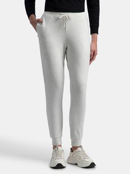 Jockey - 1323 Women Super Combed Cotton Elastane French Terry Joggers-Off White Melange