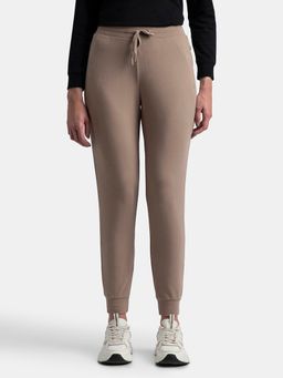 Jockey - 1323 Women Super Combed Cotton Elastane French Terry Joggers - Taupe