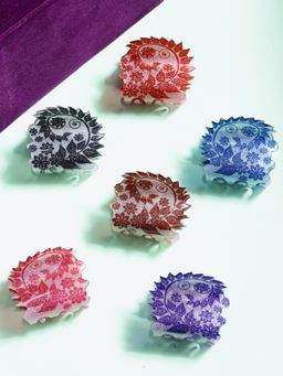 Yellow Chimes - Set of 10 Pcs Claw Clip Multicolor Butterfly Clips