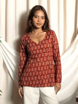 NISHORAMA - Nasreen Full Sleeve Red Kurti