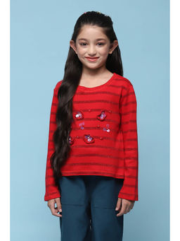 Biba - Cotton Red Stripes Top