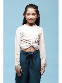 Biba - Cotton Cream Printed Top