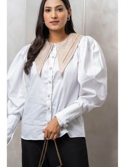 Label Swish - White Pintuck Shirt