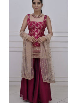 DIVYA SAMAL - Magenta Elsey Embellished Kurta and Sharara with Dupatta