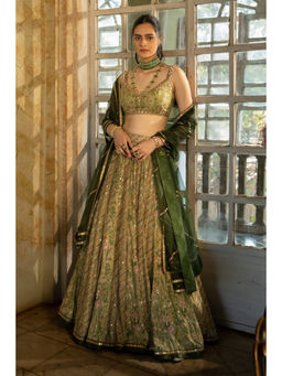 Paulmi & Harsh - Polvina Green Lehenga with Choli and Dupatta