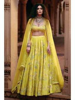 Paulmi & Harsh - Rose Yellow Lehenga with Choli and Dupatta