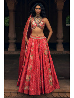 Paulmi & Harsh - Oceane Red Lehenga with Choli and Dupatta