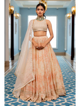 Paulmi & Harsh - Saki Peach Lehenga with Choli and Dupatta