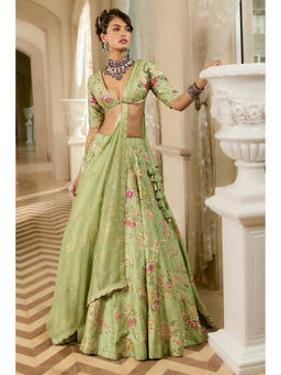 Paulmi & Harsh - Aphrodite Green Lehenga with Choli and Dupatta