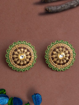 E2O - Green Classic Stud Floral Earrings
