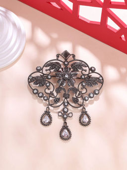 Cosa Nostraa - Grey Vintage Flora Brooch