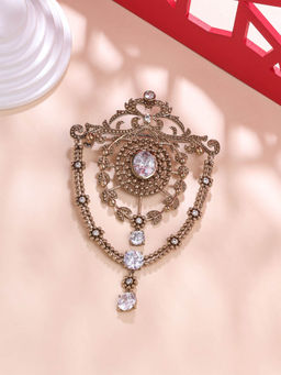 Cosa Nostraa - Gold Studded Shield Brooch