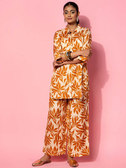 Libas - Womens Beige Printed Co-Ord (Set of 2)