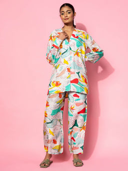 Libas - Womens Multi-Color Printed Co-Ord (Set of 2)