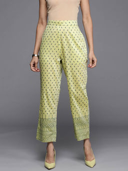 Libas - Womens Green Printed Pant