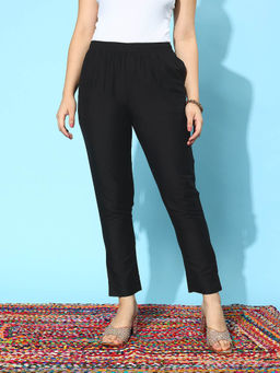 Libas - Womens Black Solid Pant