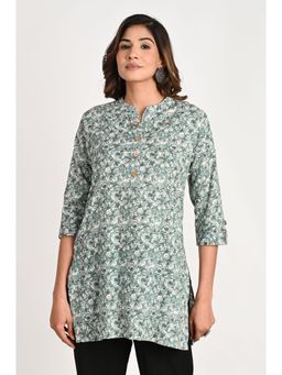 Do Dhaage - Green Floral Printed Kurti